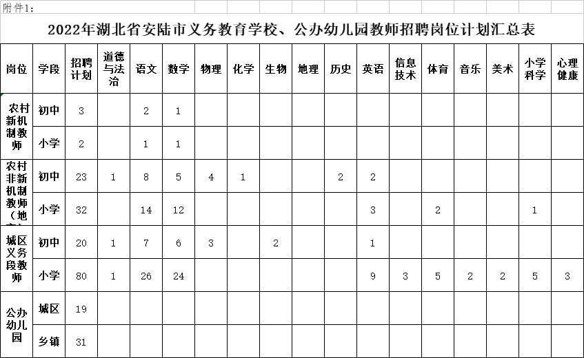 安陆市小学最新教师招聘概览